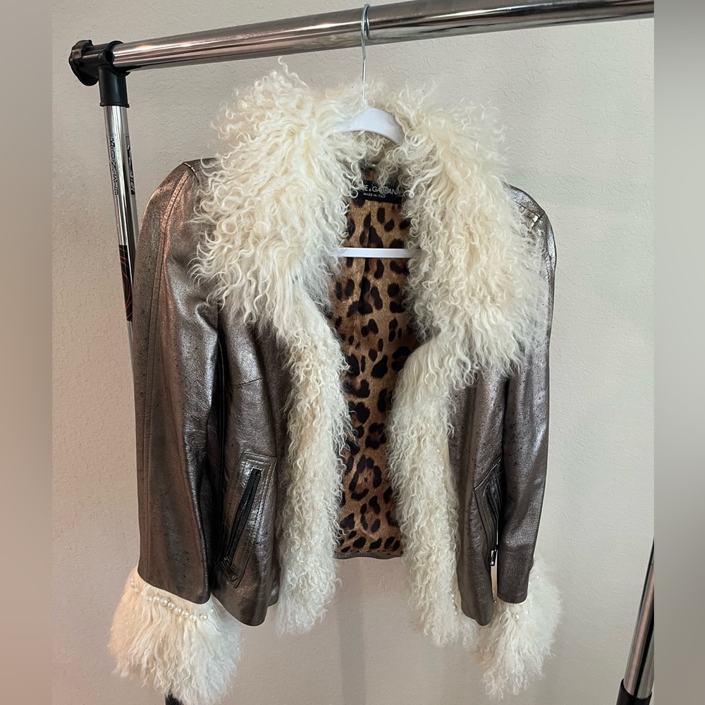 Dolce & Gabbana shearling and leather jacket